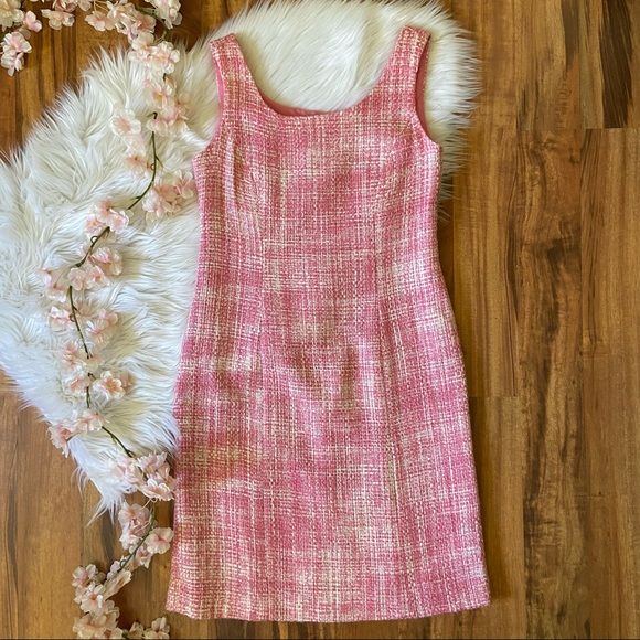 Eliza J Vintage 90s y2k Pink Tweed Sheath Dress